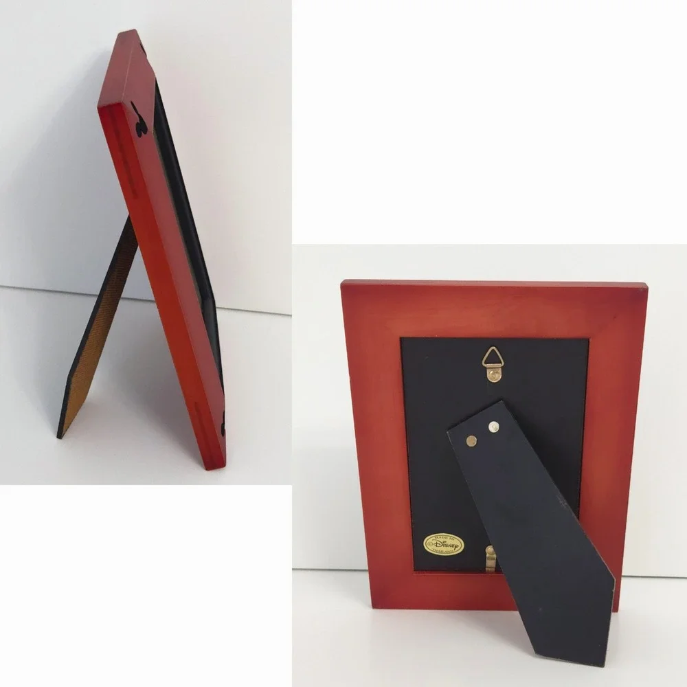 Disney Parks Mickey‎ Mouse Ears Orange & Black Wood Photo Picture Frame- 4x6